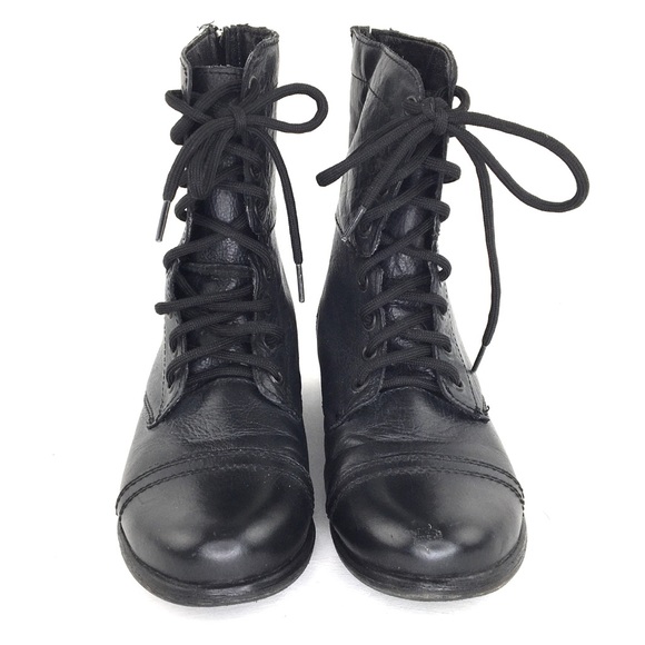 Steve Madden Black P-Kombat Lace Up Boots Size 7M - Picture 2 of 13